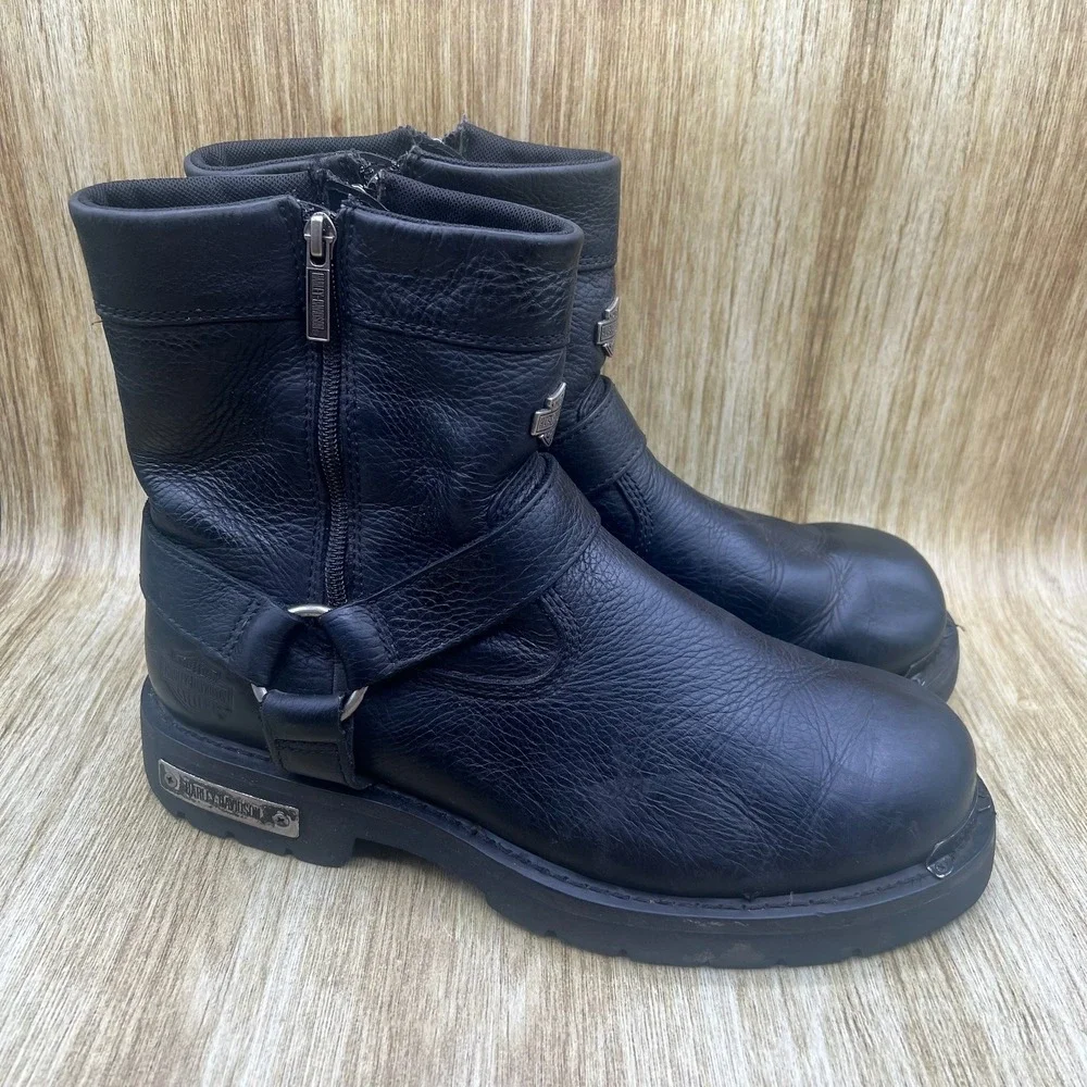 Harley Davidson Cromwell Harness Boots Men's Size 11.5 Black Moto Riding D93494